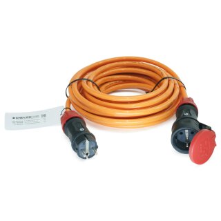 Verlängerungskabel 230V/16A IP54 PUR H07BQ-F 3x2,5 mm² mit Vollgummi ST/KU KD TT 5m