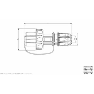 Verlängerungskabel 230V/16A IP68 Gummi H07RN-F 3x2,5 mm² mit PCE ST/KU druckwasserdicht 5m