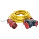 CEE-Adapterkabel 400V/16A IP44 PVC K35 AT-N07V3V3-F 5x1,5 mm² gelb mit CEE 5p ST/3-Wege SK-KU KD TT 2m
