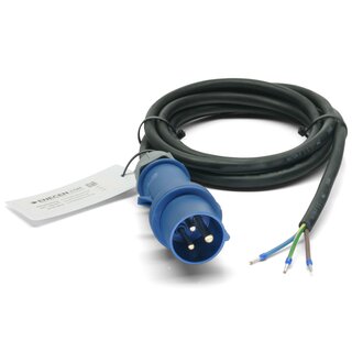 CEE-Anschlusskabel 230V/16A IP44 Gummi H07RN-F 3x1,5 mm mit Stecker/freies Ende 3-polig