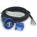 Anschlusskabel 230V/16A IP68 Gummi H07RN-F 3x2,5 mm² mit PCE Stecker/freies Ende - druckwasserdicht 1m