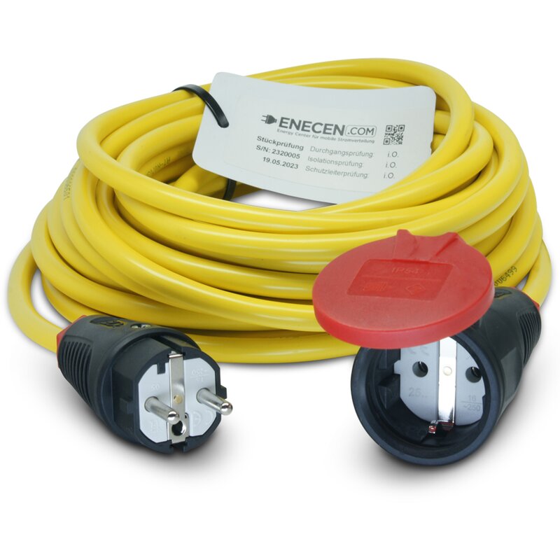 Verlängerungskabel Stromkabel Verlängerung Kabel N07V3V3-F 50m 3x1,5 mm Gelb YL 