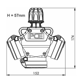 Verlängerungskabel 230V/16A IP44 Gummi H07RN-F 3x2,5 mm² mit Vollgummi ST/3-Wege KU KD TT