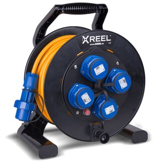 Kabeltrommel XREEL 230V/16A K2 IP68 PUR H07BQ-F 3x2,5mm² orange druckwasserdicht 25m